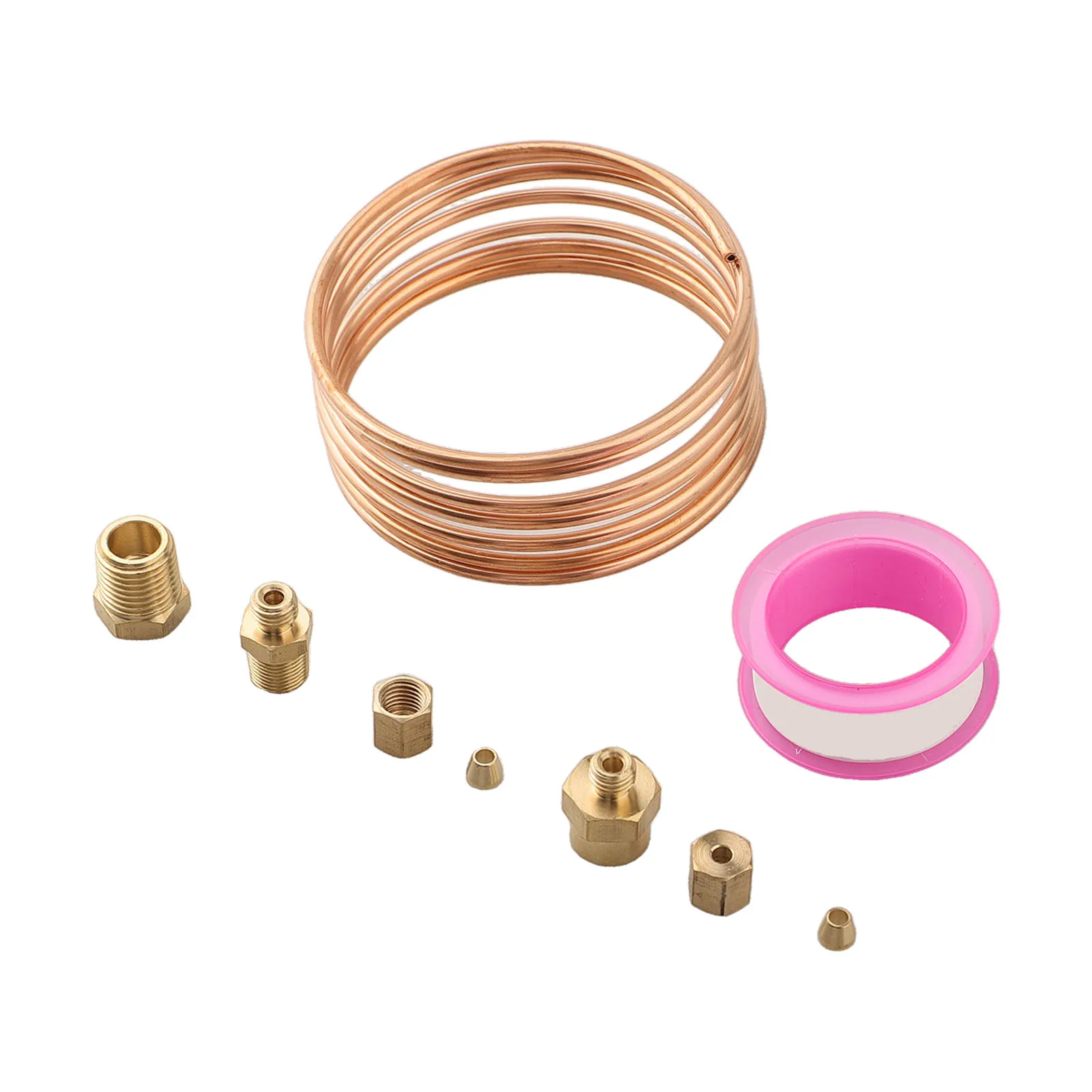 72 Inch Mechanical Oil Pressure Gauge Line Tubing Kit Copper Oil Pressure Line Kit With 1/8 NPT Fittings