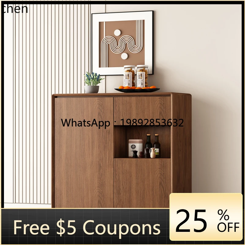 

WW solid wood frame dining side cabinet modern simple living room wine cabinet tea kitchen locker
