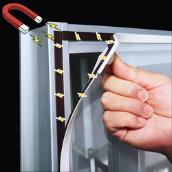 Dtgj janela magnética mosquiteiro diy malha tule tela invisível cortina de fibra de vidro personalizar anti inseto voar moscas net branco