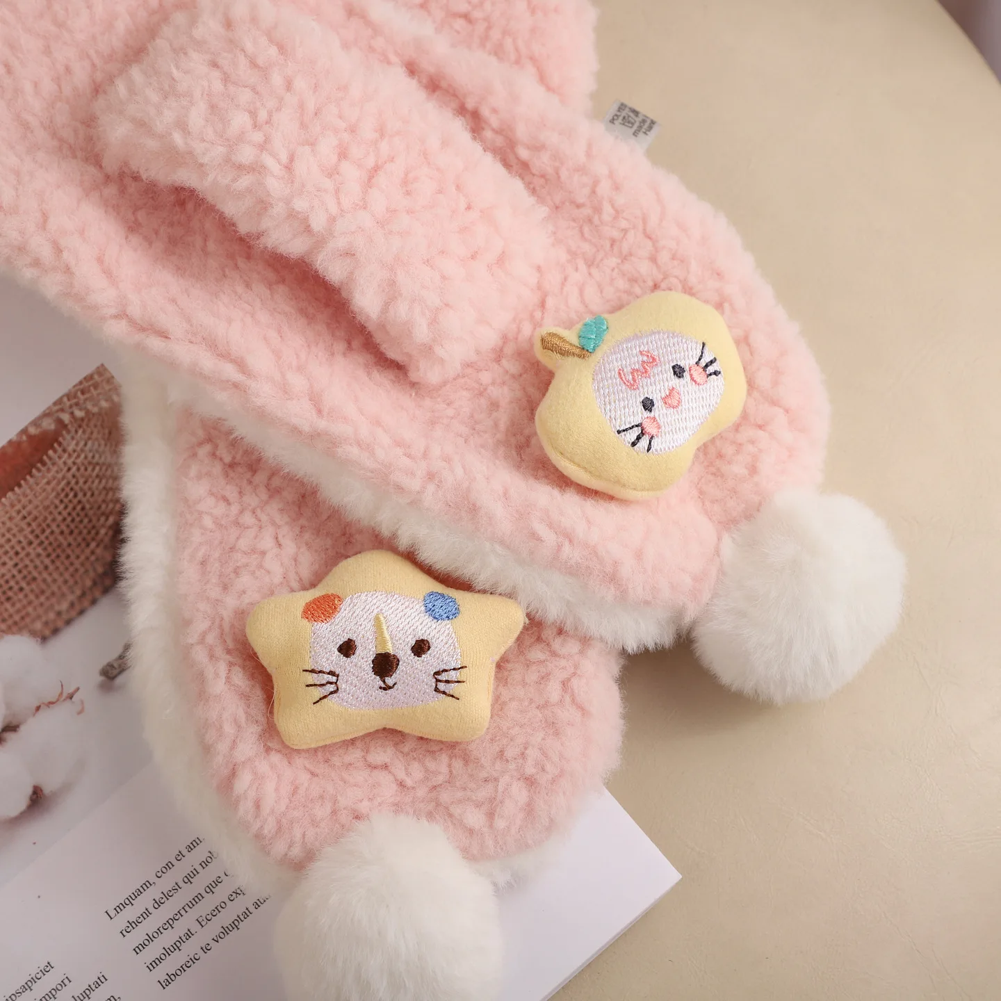 Autumn and Winter Children's Scarves Plush Imitation Rabbit Fur Baby Scarves Cartoon Stars Lion Warm Boys and Girls Scarves