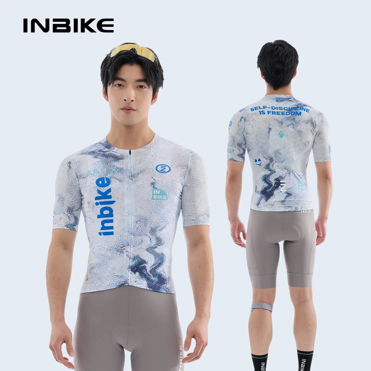

Мужская велосипедная майка INBIKE с коротким рукавом, влагоотводящая, дышащая, с 3 задними карманами.