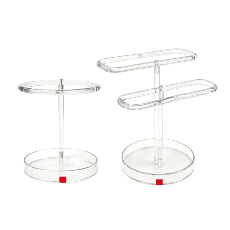 

Clear Acrylic Double Deck Ring Earring Display Stand Sturdy And Stylish For Home Or Store Use D0UB