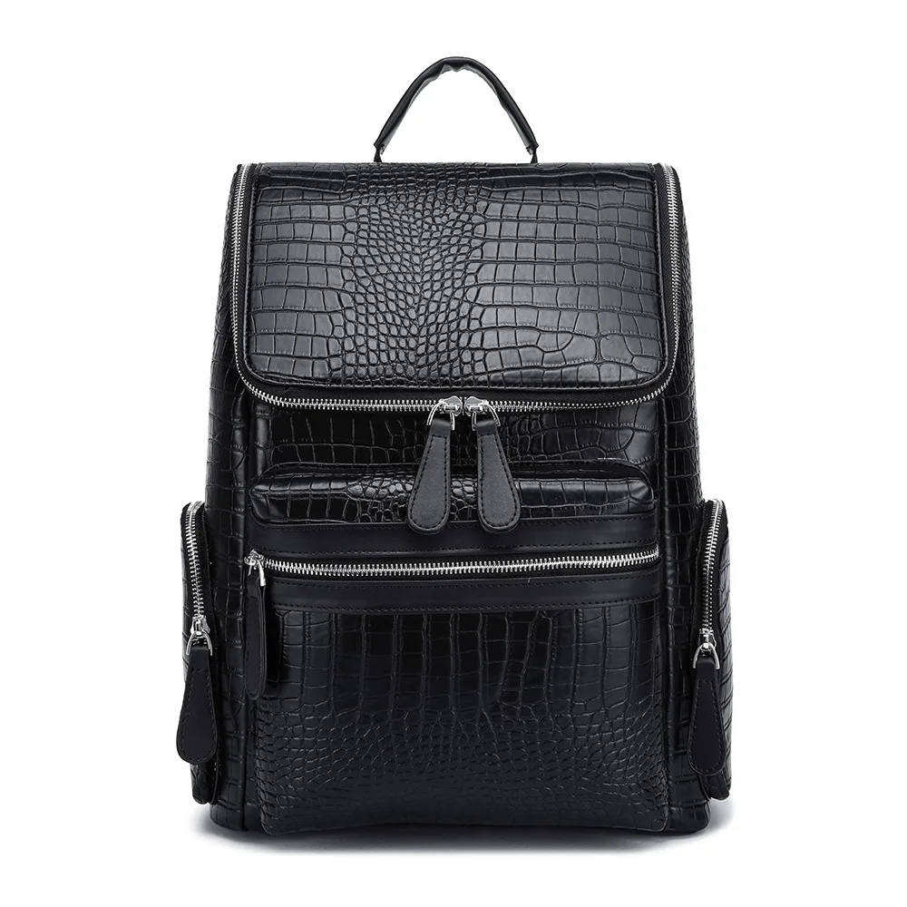 Luxus-Rucksack für Herren Business-Laptoptasche Modischer Alligator-Leder Reiserucksack für Männer Große Kapazität Herren-Schulranzen Rucksack – Detail 7