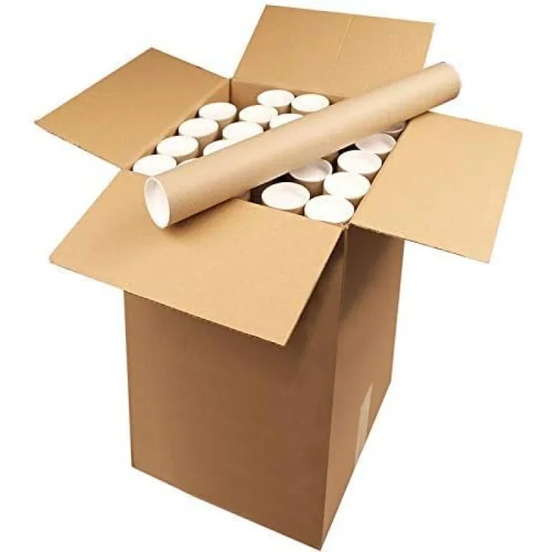 4 x 30, .080 thick Kraft Heavy-Duty Mailing tubes with End Caps (25)