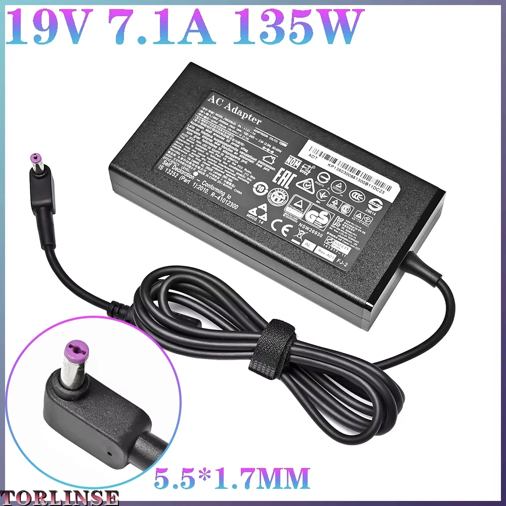 19V 7.1A 135W 5,5*1,7 MM cargador/adaptador de CA para ordenador portátil para ACER Aspire V17 Nitro 5 np515-52 pa-1131-16 ADP-135KB VX5 VN7-792G-59CL
