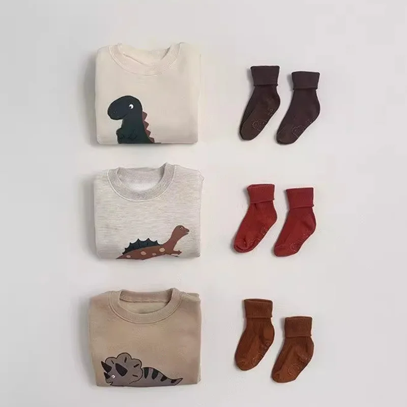Barboteuse chaude pour bébé, imprimé dinosaure mignon, combinaison polaire à manches longues pour nouveau-né, garçon et fille, vêtements épais, nouvelle collection hiver 2025