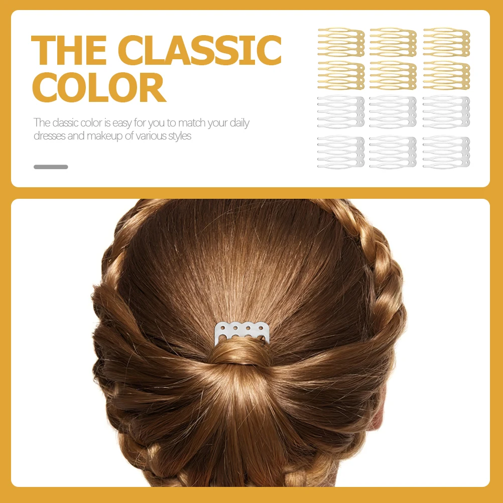 

100pcs Metal Hair Combs Clips Fixing Accessories Durable Iron Teeth Comb Pins For All Hair Types Caps Combs Elegant