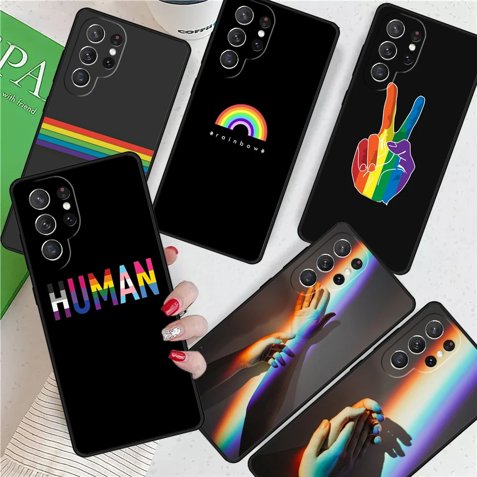 

Радужный Гей ЛГБТ палец для Samsung Galaxy S24 Ultra S21 S22 S8 S9 S10 5G Note 10 20 Plus FE S23 чехол для телефона Coque