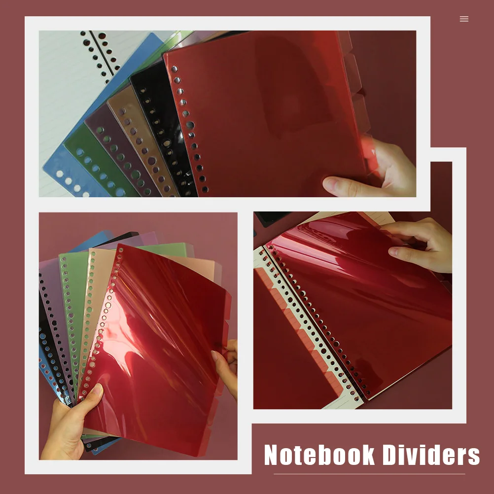 

5pcs Plastic Binder Dividers B5 Retro Tabs Notebook Separators Dustproof Bright Color Design Reusable