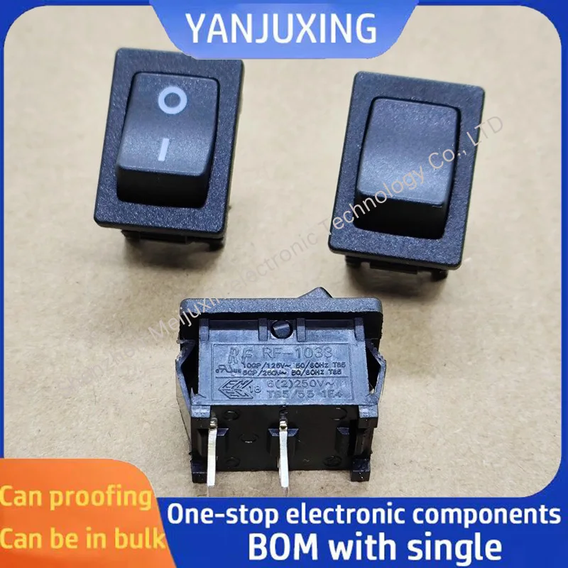 1PCS/LOT RF-1033 boat-shaped switch 2-pin 2-position 6A 250V lift plate power button
