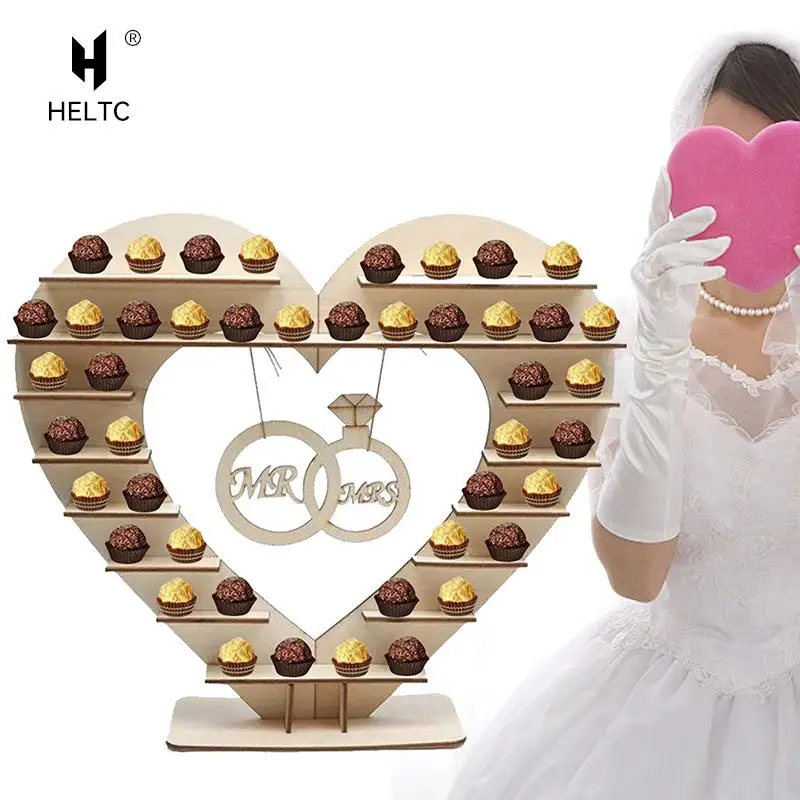 Wedding Wooden Ornaments Mr&Mrs Chocolate Stand Display Candy Cupcake Desserts Holder Home Decor Wedding Party Bars