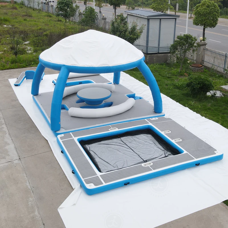 

Island Floating Tent Water Platform Floating Inflatable Island Platform With Shade