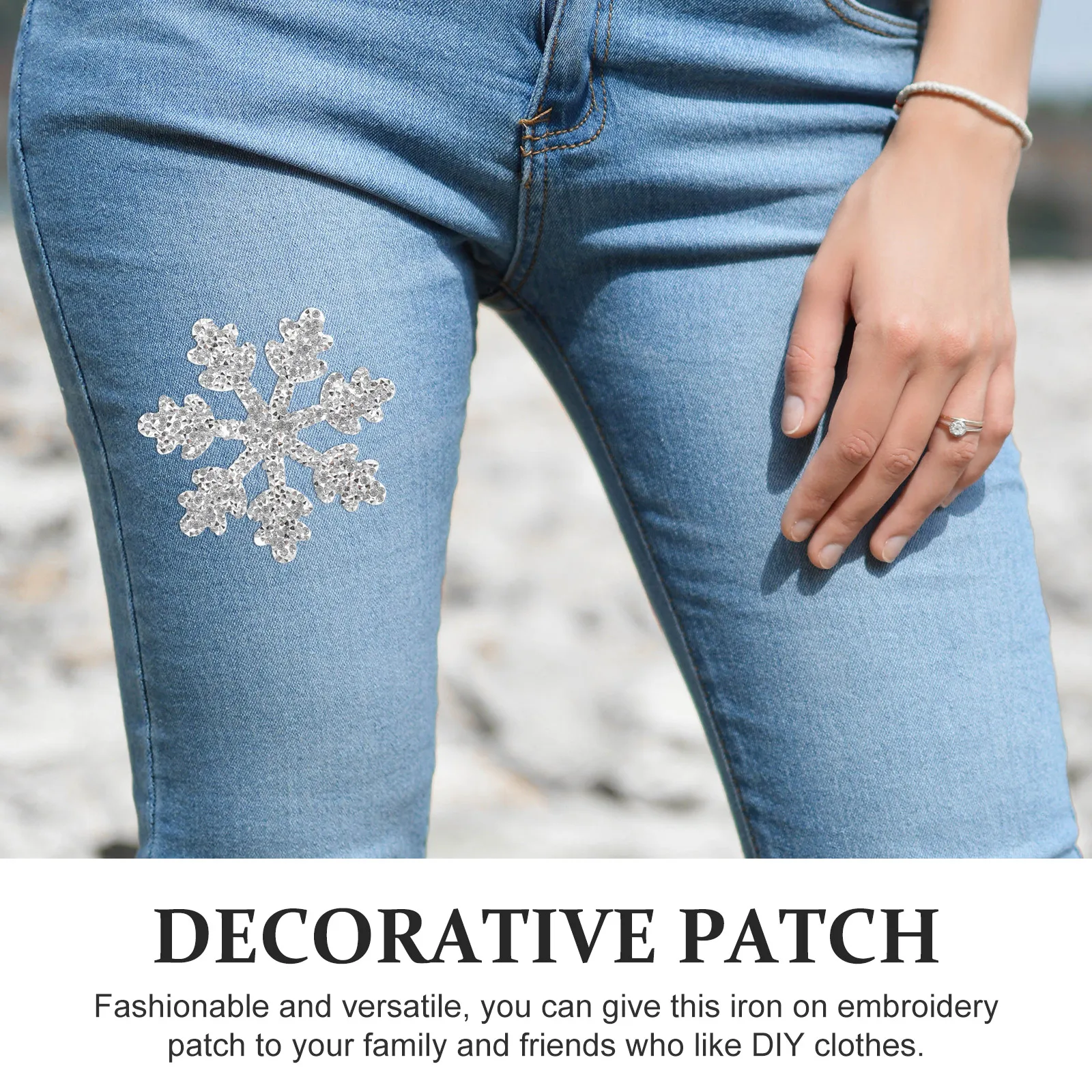 

Rhinestone Iron On Snowflake Shaped Silver 9 5cm Clothing Applique DIY Embroidery Hot Fix Patch Rhinestones Decorative Patch