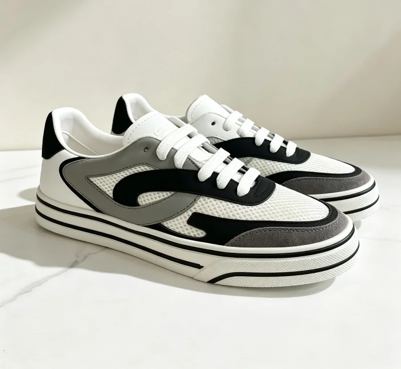 

New White Luxury Skate Shoes Mens Low Top Breathable Comfortable High End Casual