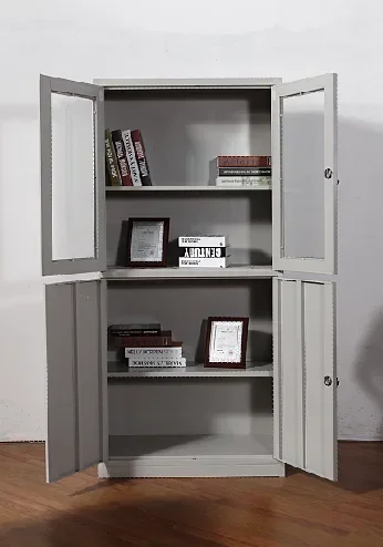 Wholesale Office Furniture Steel File Storage Cabinet With 2 Glass Doors Metal Filing Cabinet