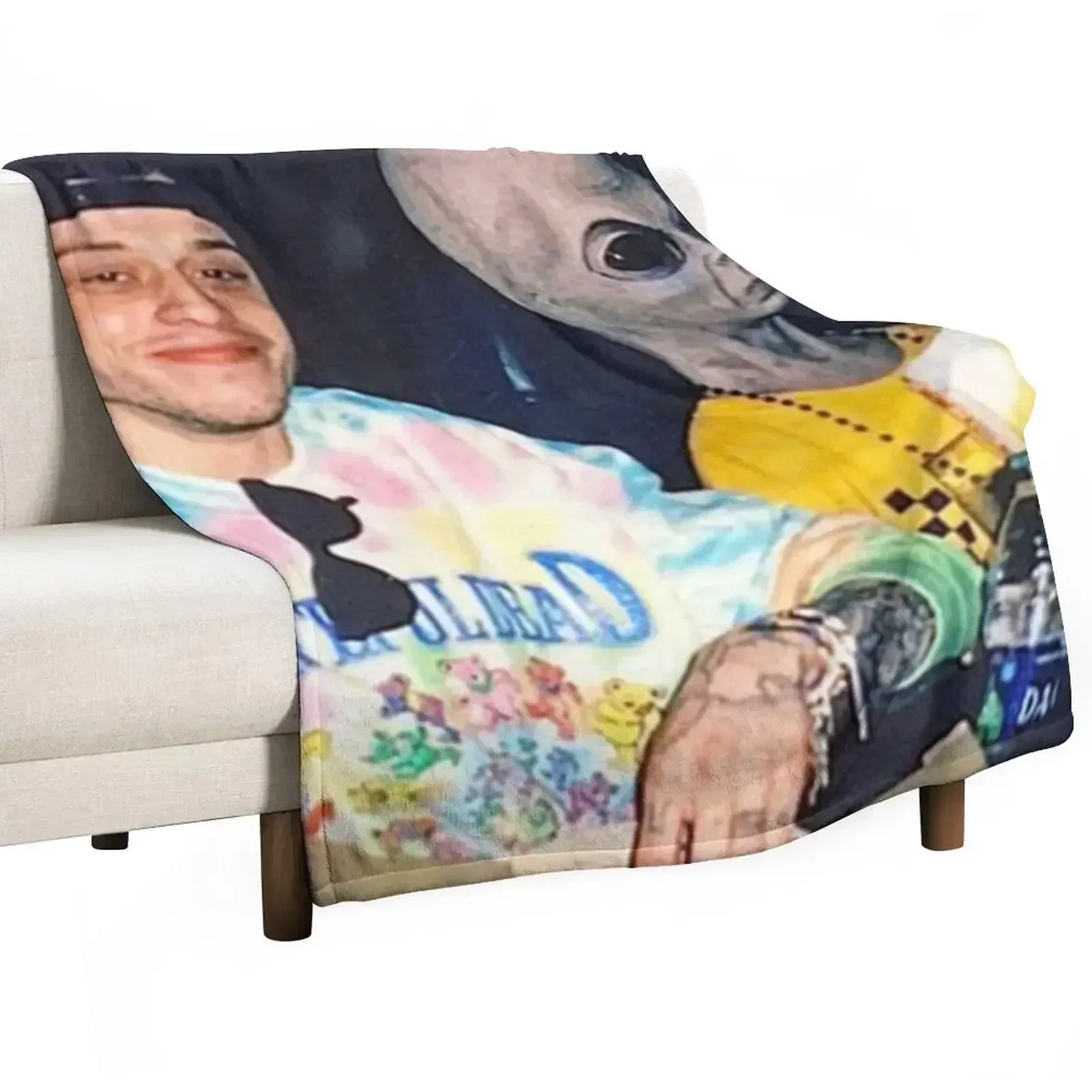 

pete davidson alien Throw Blanket christmas decoration Furry Giant Sofa For Decorative Sofa Blankets