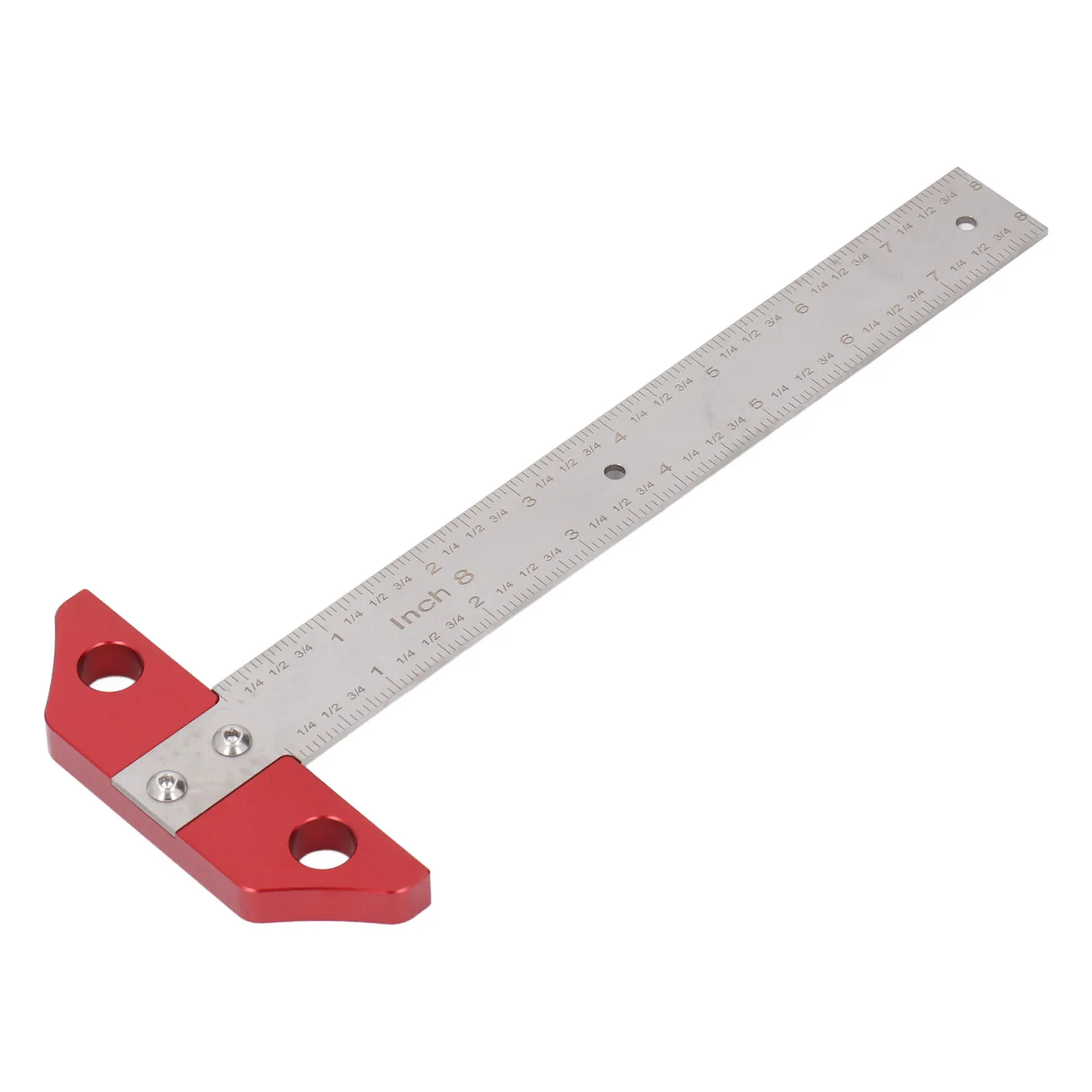 Regla cuadrada de 8 pulgadas en T, herramienta de dibujo de diseño de carpintería de Metal con escala métrica e imperial para trabajo de carpintero, trazador de medición