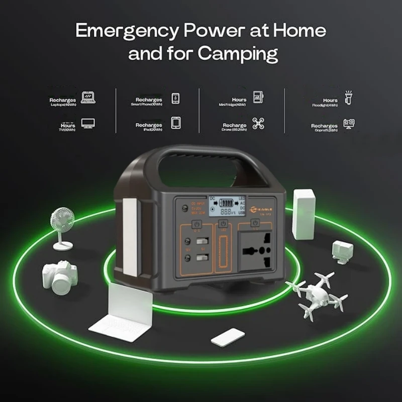 76800mWh Portable Station Mini Outdoor Power Supply With 110V US Standard, 100W Lithium Iron Phosphate Energy Storage