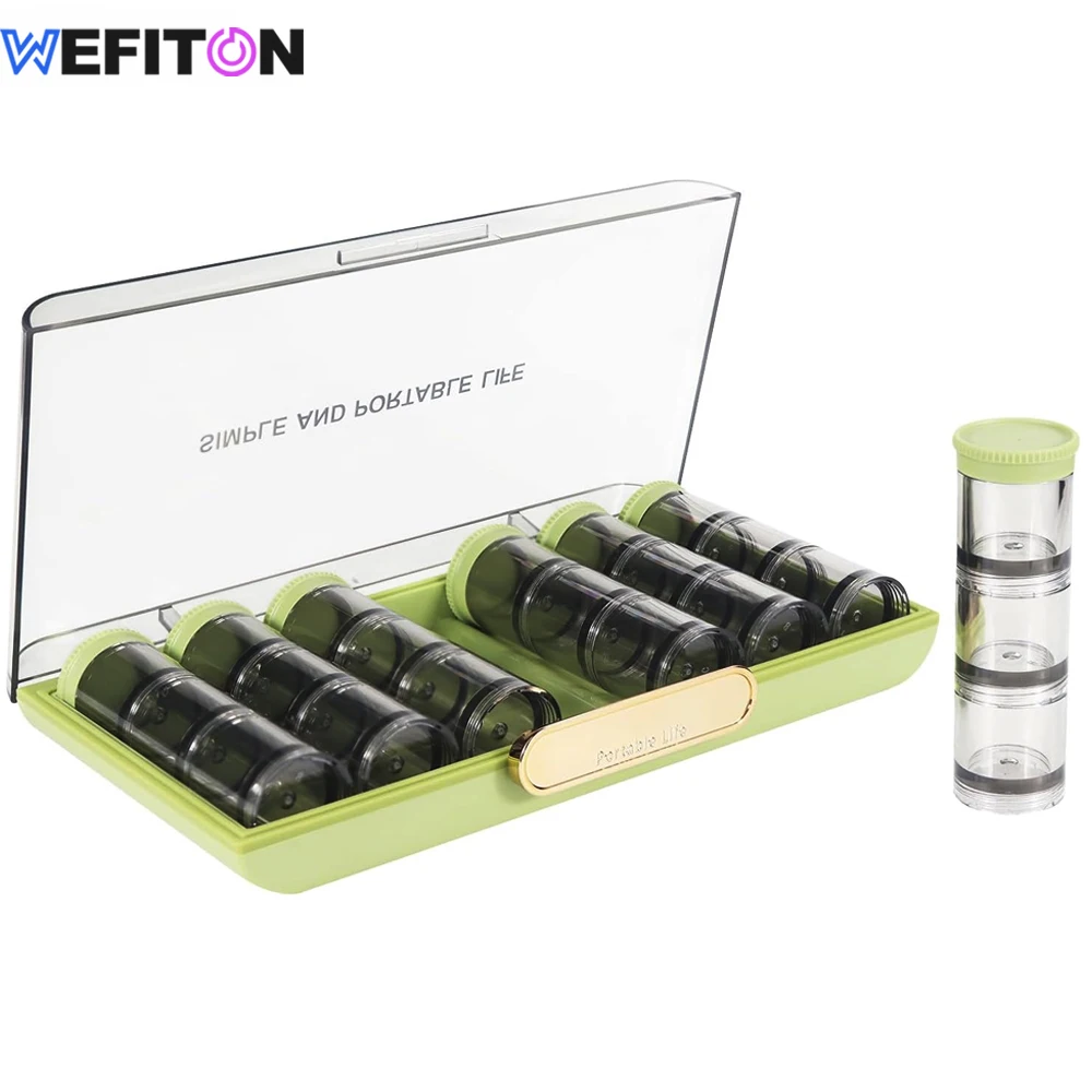 

Large Weekly Pill Organizer with 21 Compartments, 3 Times a Day 7 Day Pill Case, Portable Medicine Box for Vitamins, Fish Oil &