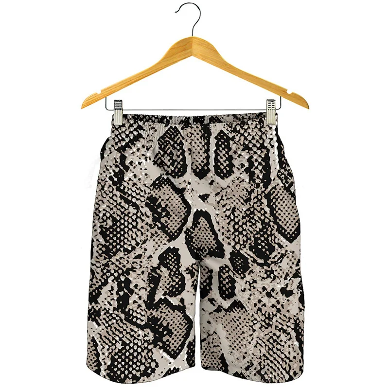 Black White Punk Snake Skin 3d Print Beach Shorts Men Summer Swim Trunks Cool Street Short Pants Quick Dry Surf Board Shorts