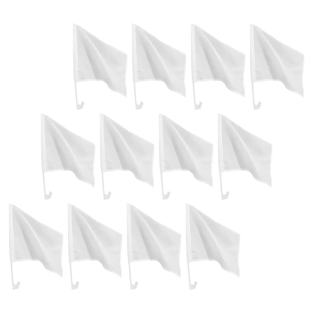 

12pcs Car Window Flags Blank Handheld Decorative Signal Fan Cheering Waving Customizable Lightweight Events Promotion DIY