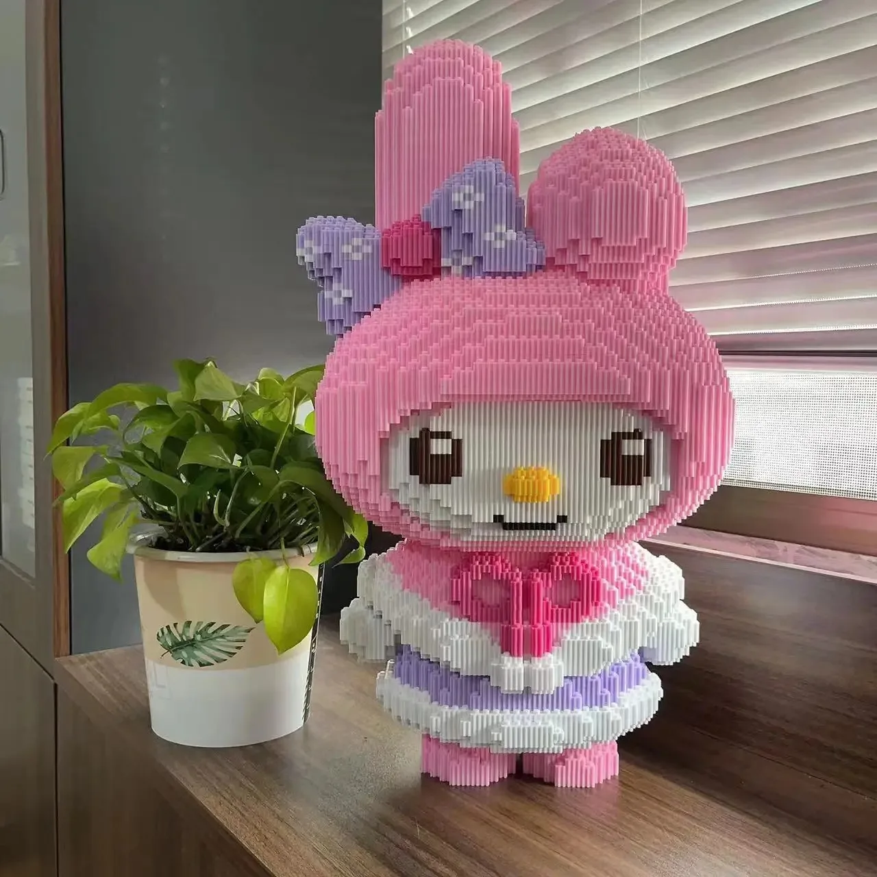 Supergroße Hello Kitty Bausteine Melodie, Kuromi, Melodie, Puzzle, Mädchengeschenk, Desktop-Dekoration, Heimdekoration