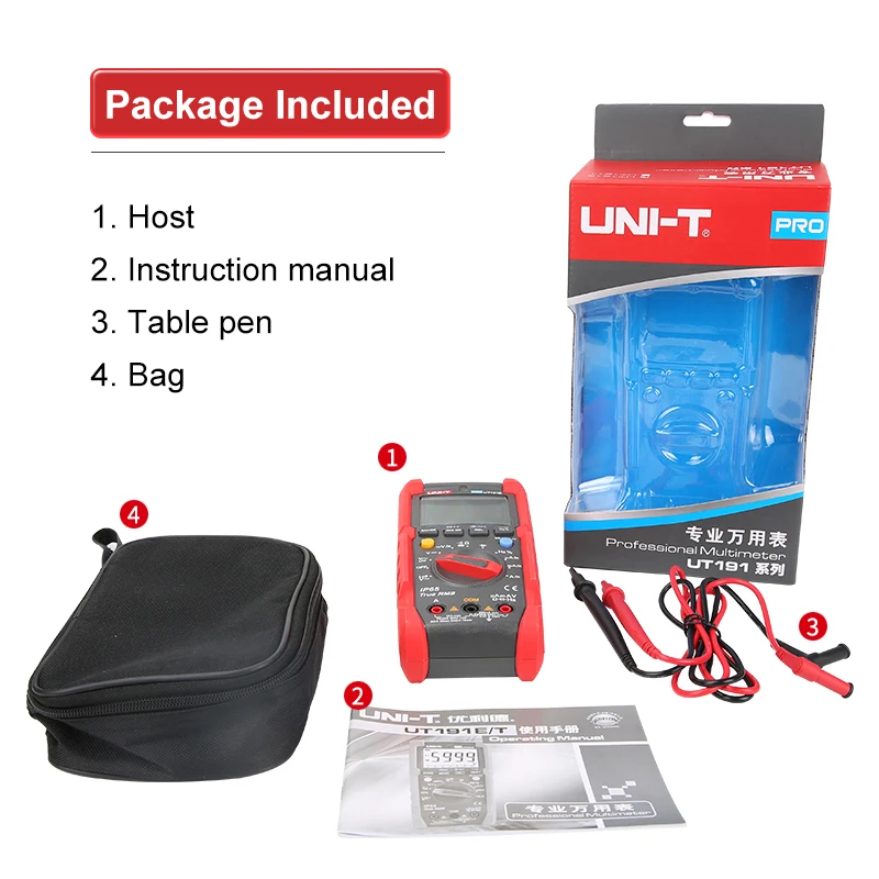 UNI-T UT191E UT191T المهنية الرقمية المتعددة وحدة صحيح RMS ACV التيار المتناوب تيار مستمر الجهد الحالي متر مكثف المقاوم تستر #6