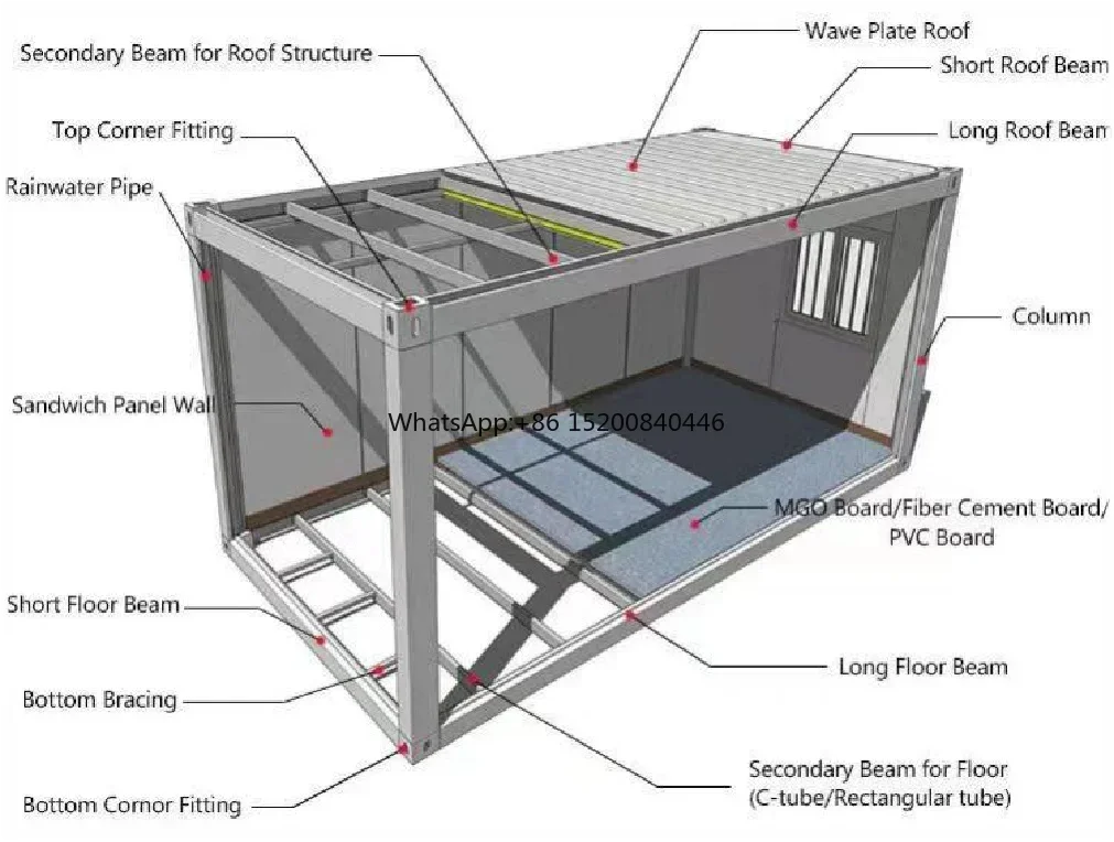 Factory Prefabricated L Hurricane Proof House Prefab Beach Flat Pack Container Home Villa with Floor Plan