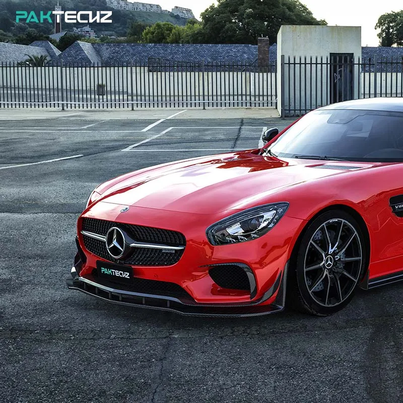 

Paktechz Carbon Fiber Body Kit Front Bumper Lip Spoiler Splitter for Mercedes Benz AMG GT GTS C190