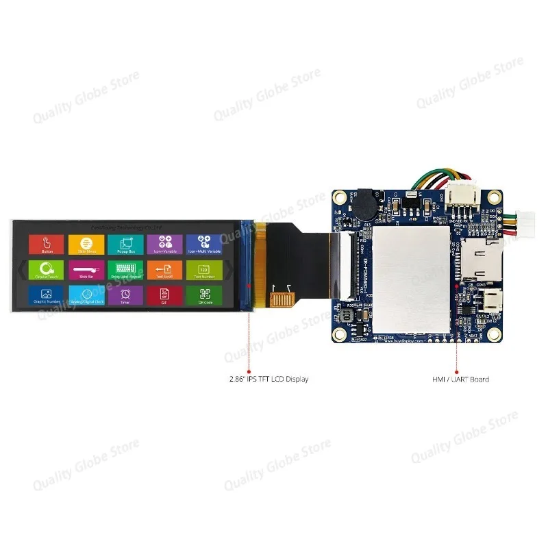 2,86-дюймовый 376x960 стержневой дисплей HMI Интеллектуальный интеллектуальный UART TFT ЖК-дисплей Дополнительный емкостный сенсорный экран