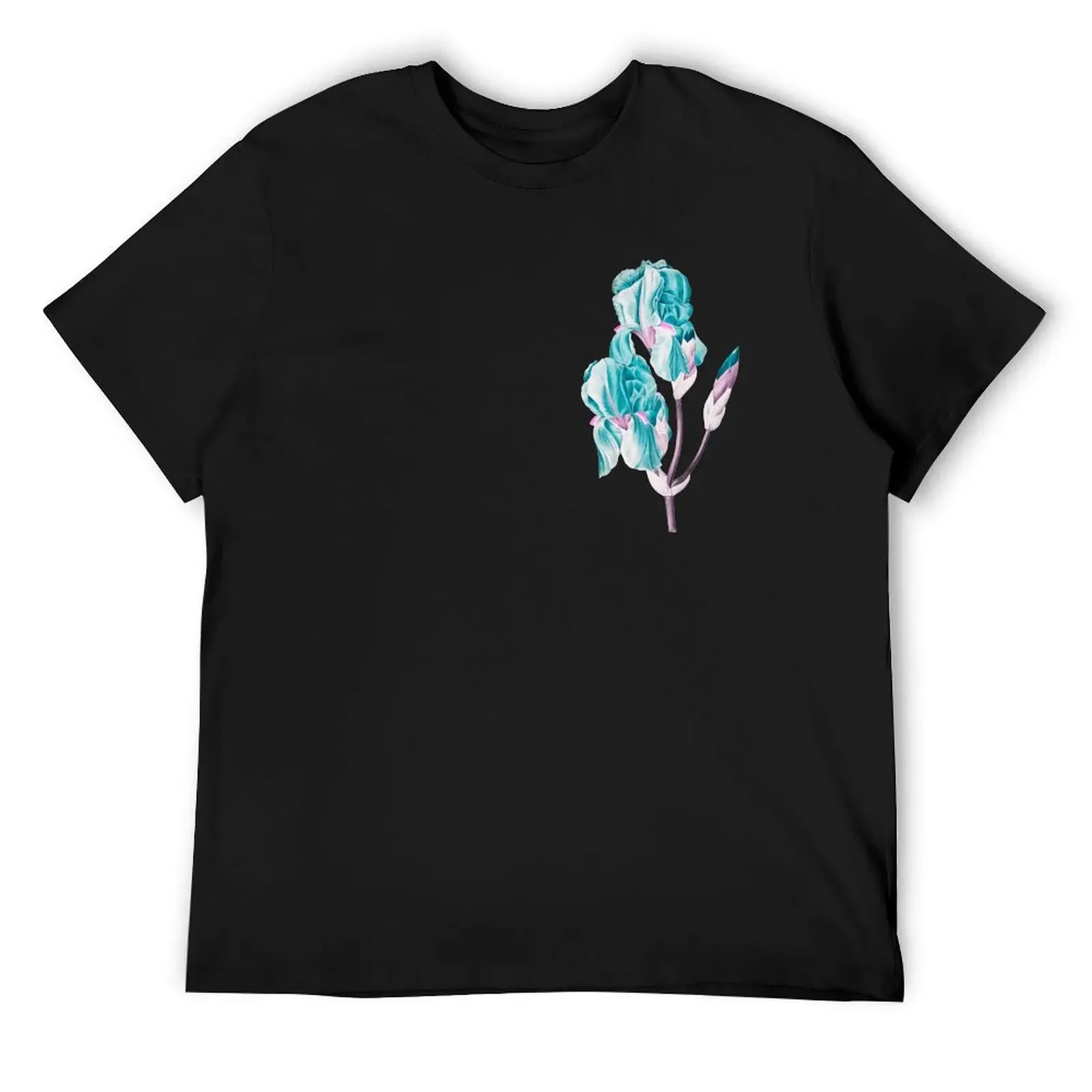 Iris Pallida Flower, Alternative Illustration - Blue and Pink Rose T-Shirt new edition mens graphic t-shirts funny