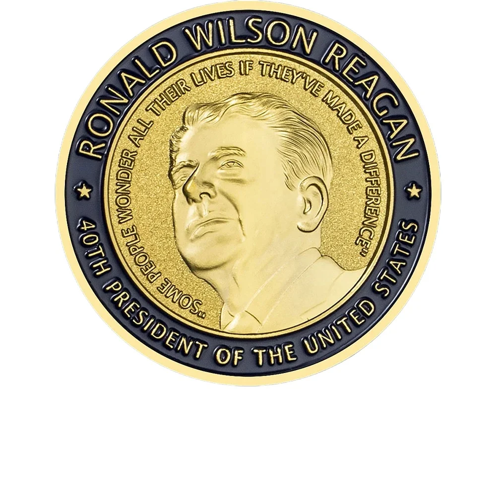 33 و 44 رئيس الولايات المتحدة الذهبية مطلي رونالد تذكارية عملة ويلسون ريغان (1911-2004) عملات تذكارية