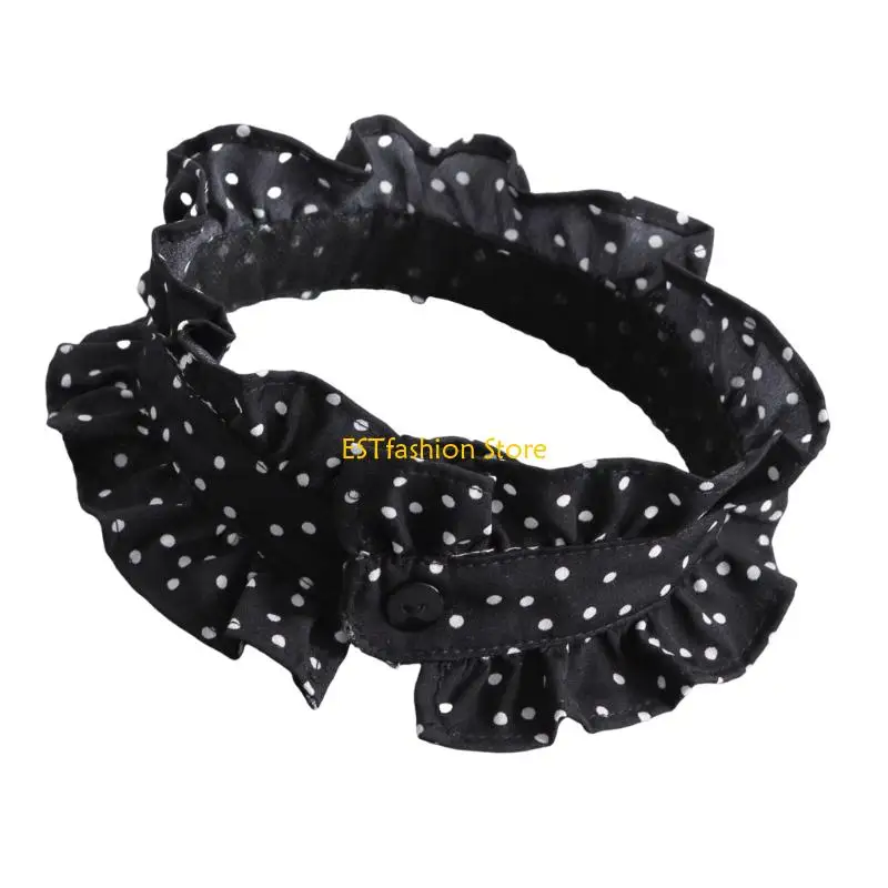 Y5GC Victorian  Detachable Collar With Ruffle Lace Trim Fashion