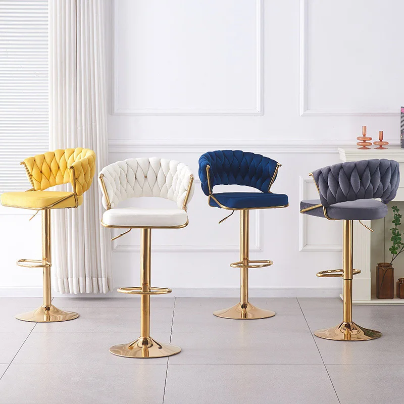 

Home bar Chair Velvet Adjustable High Chair Makeup Dining Counter Height Kitchen bar Stool Chairs