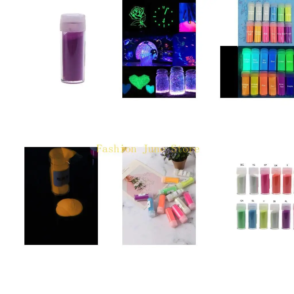 

N5KA Luminous Pigment Powder Skin Safe and Durable Suitable for Resin Craft Music Festival/themed Party Decoration Pigment