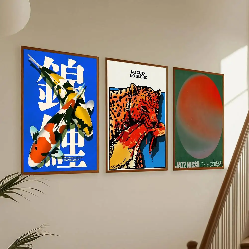 Japan Okinawa Green Tourism Willow Sunset Vintage Poster Ghost Tiger Prints for Home Living Room Studio Wall & Table Decor - view 4