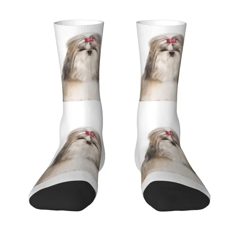 

Shih Tzu With Bow Dress Socks for Men Women Warm Fashion Novelty Dog Animal Crew Socks