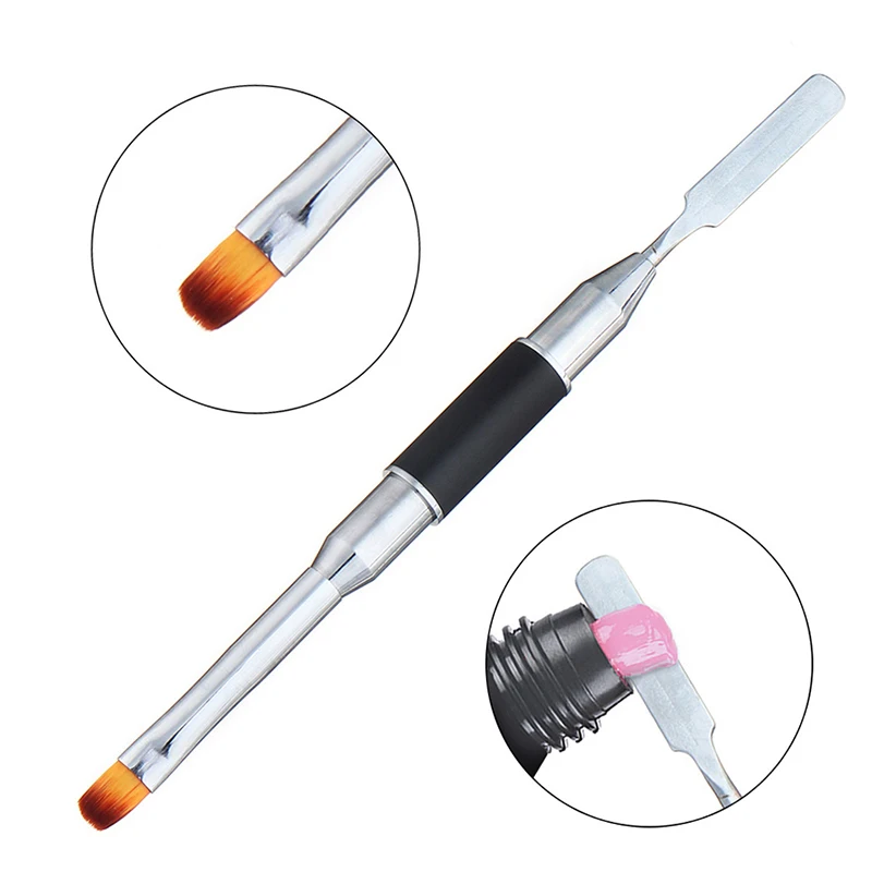 Cepillo y espátula de Gel de extensión de polietileno, pluma de doble punta para Gel de extensión de polietileno, cepillo de extensión de uñas de Gel constructor UV Acrílico