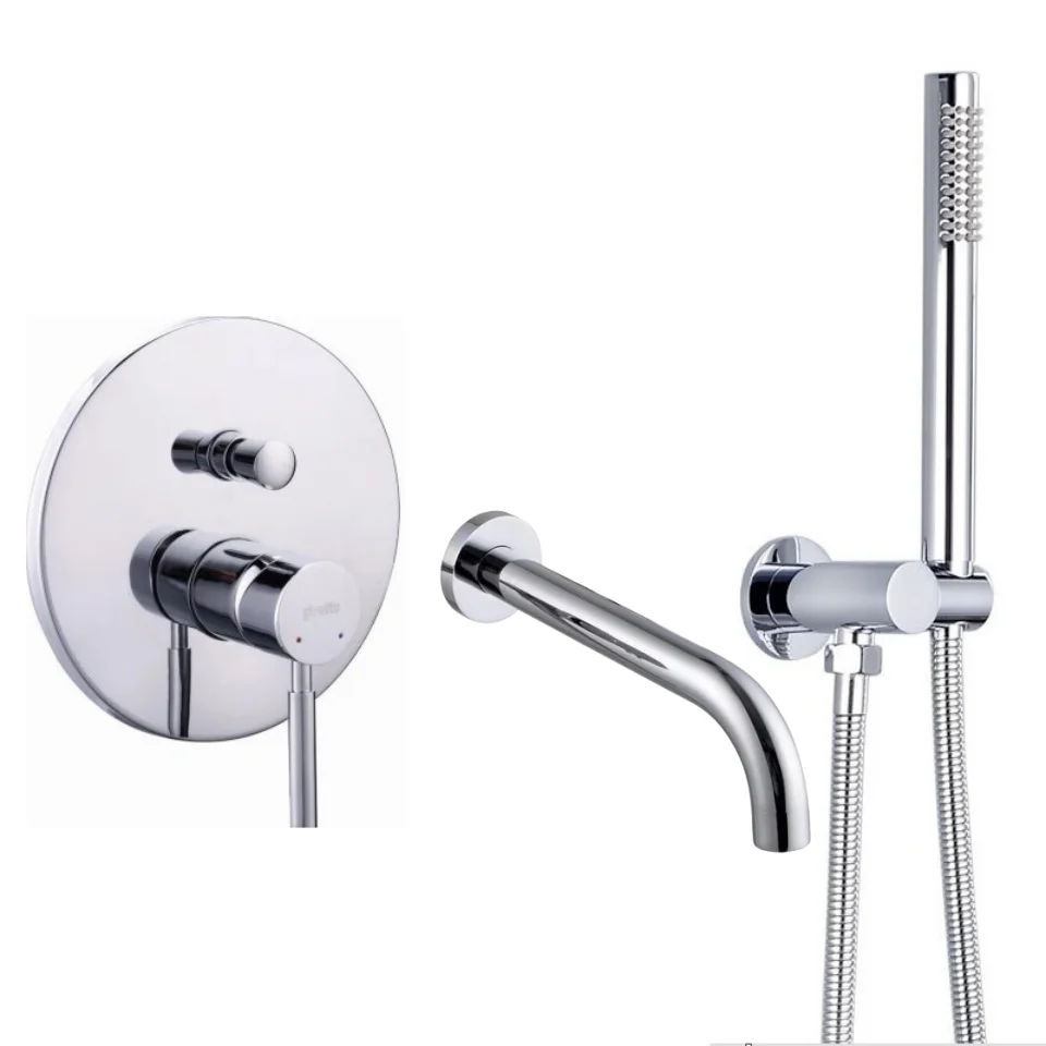 59# Solid Brass Bathtub Faucet With Handheld Shower Wall Mounted Shower Faucets Hot and Cold Mixer Shower Taps