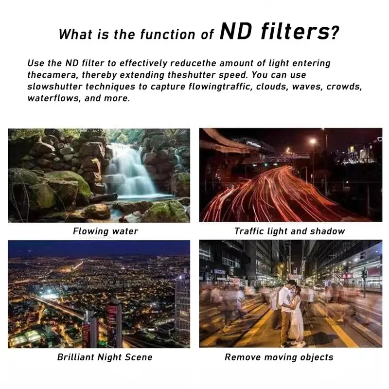 52mm/67mm Lens Filter Light Reduction ND2-400 Filter DSLRs Smartphones  Photography Accessories for iPhone Samsung HUAWEI XIAMI