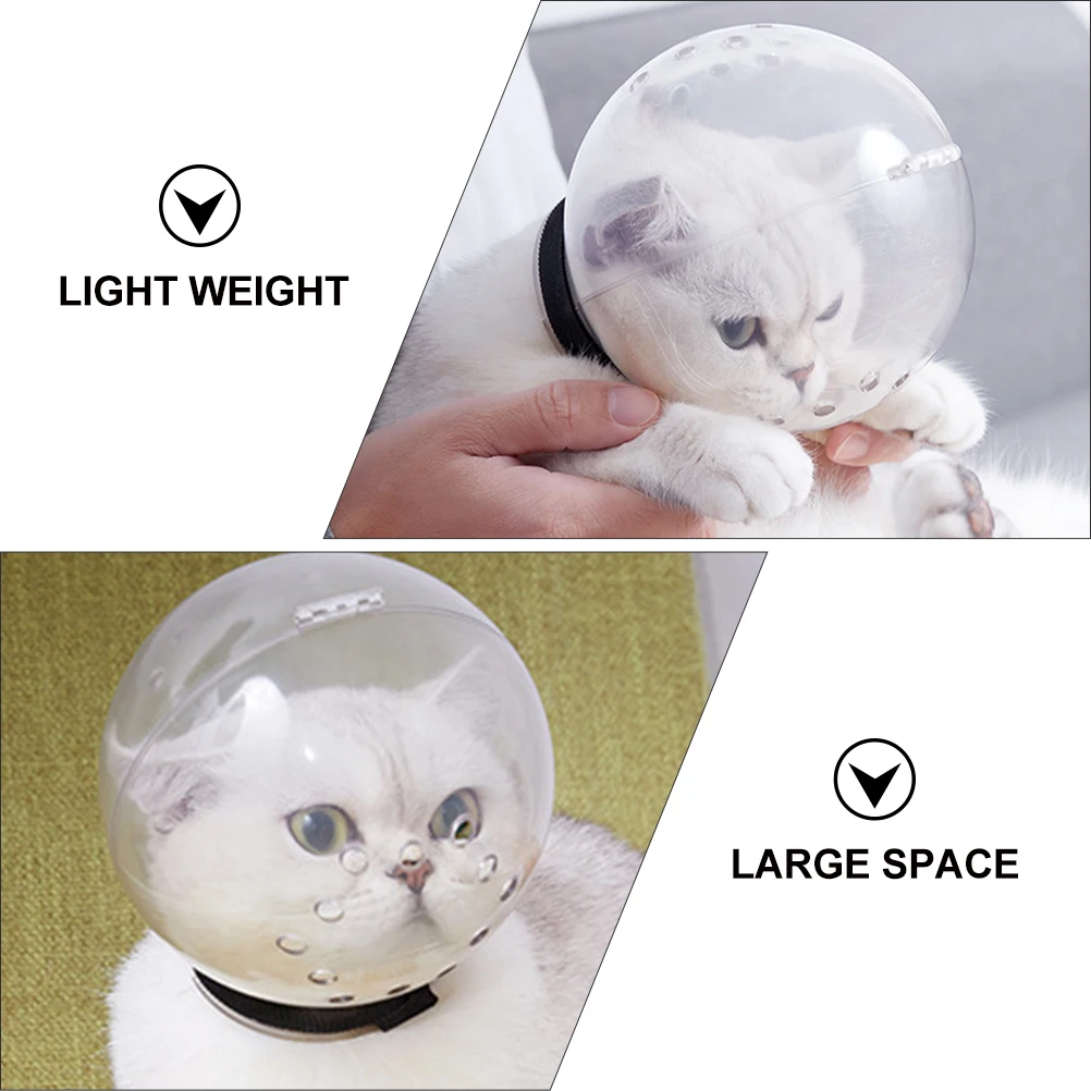 

1pc Cat Head Cover Transparent Protective Collar Anti-Bite Outdoor Wearable Safety Mask Decorative Breathable Bonnet Lightweight
