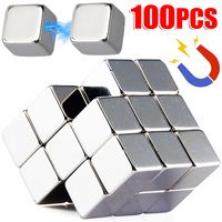 10/100Pcs Cube Strong Neodymium Magnets Mini Square Heavy Duty for Fridge Office Science Crafts Nail UV Magnetic Attraction 5mm