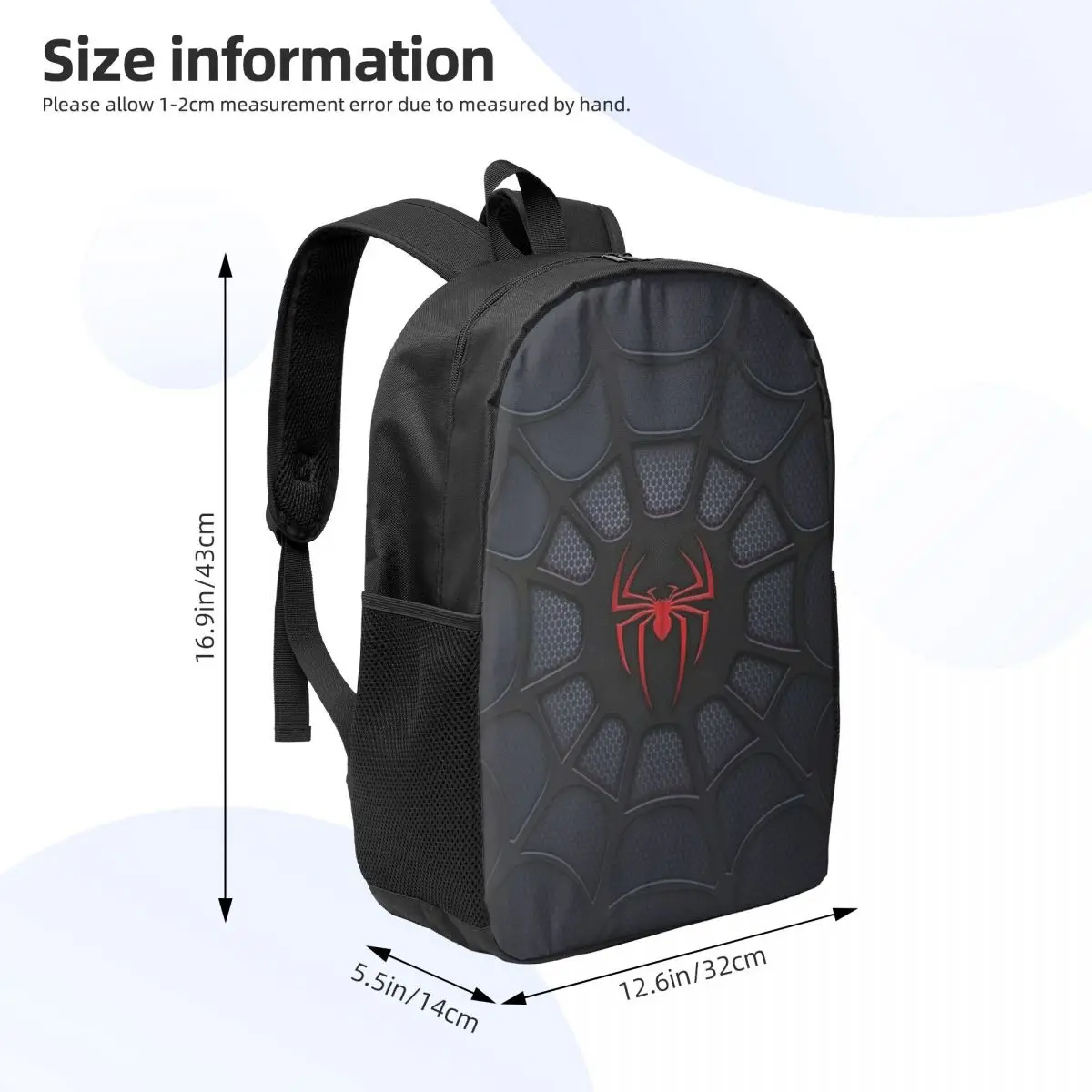 Custom Spider Web Backpack Men Women Basic Bookbag for School College Spiderman Bags