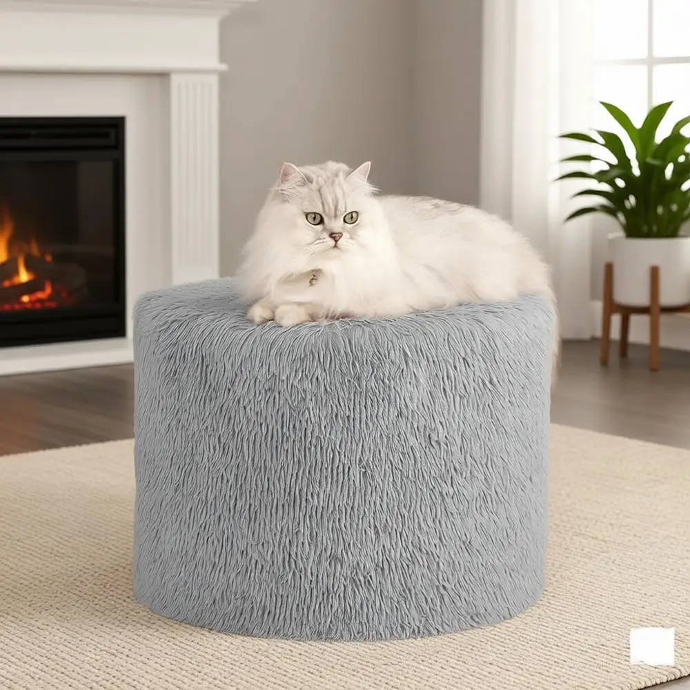 

Пуфик 20x15 с моющимся чехлом, идеально подходит для сидения или в качестве подставки для ног, подходит для домашнего офиса, серый