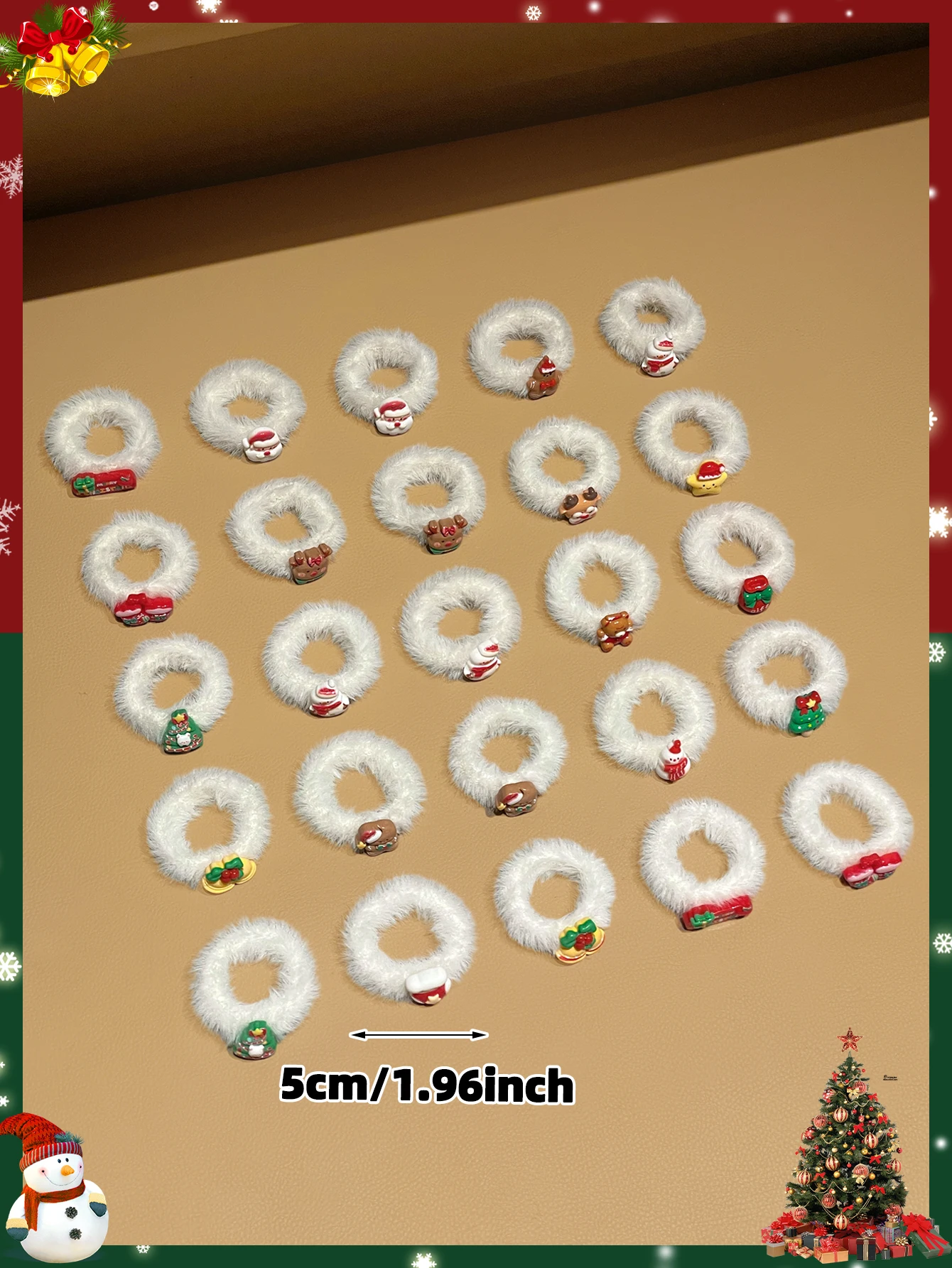 من المألوف أنيقة عشوائية 15 قطعة من إكسسوارات شعر عيد الميلاد للسيدات، أربطة شعر لطيفة للعب الأدوار، هدايا للنساء