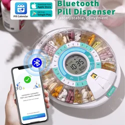 Portable Multifunctional Timing Alarm Clock Intelligent Electronic Medicine Box for Elderly Pill Storage Cases Reminder Feature