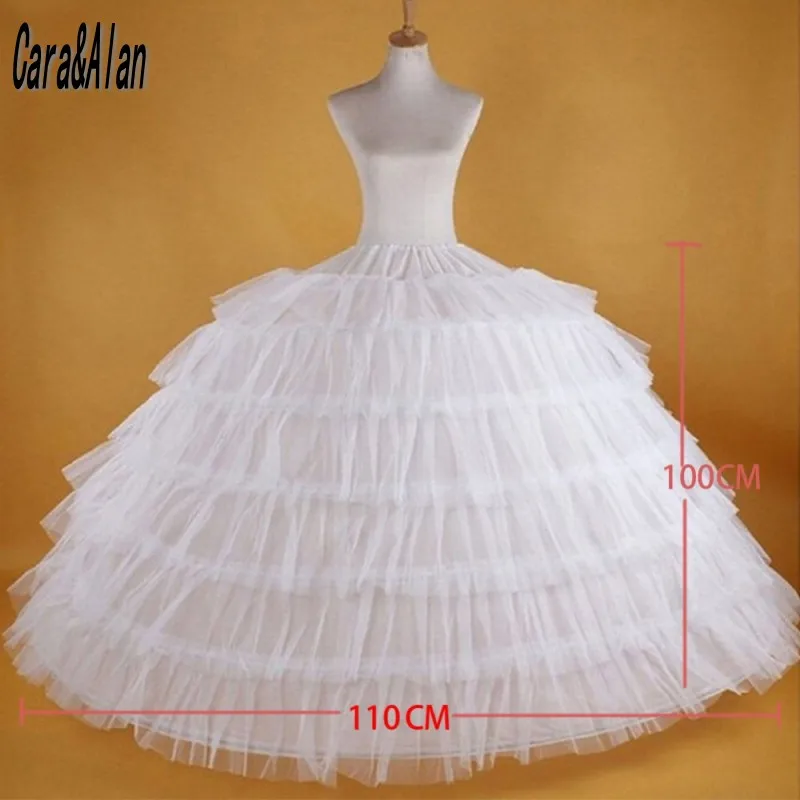 Neue 6 Hoops Große Weiß Quinceanera Kleid Petticoat Super Flauschigen Krinoline Slip Unterrock Für Hochzeit Ballkleid