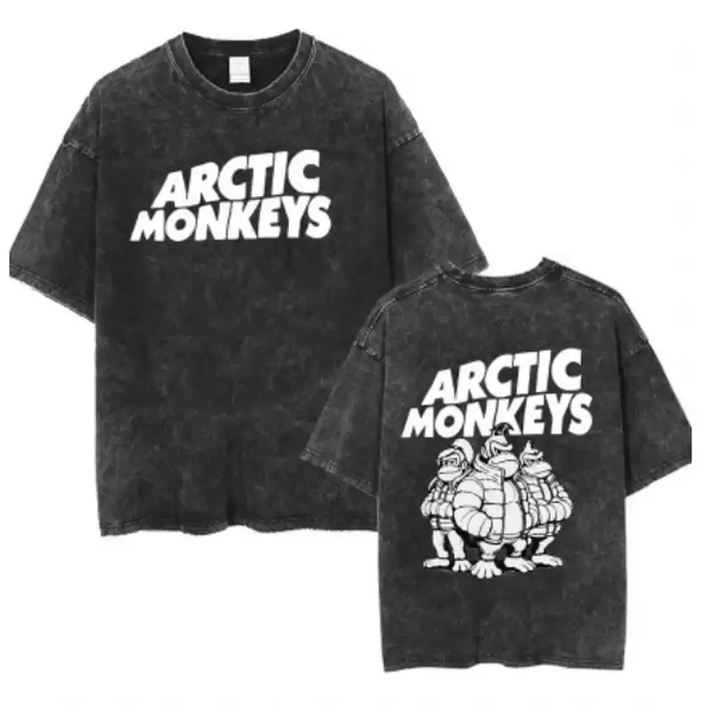 Y2K Hip-Hop Streetwear Kurzarm-T-Shirt, Retro Arctic Monkeys Rock-Album Grafik Vintage Oversized Shirt für Herren – Detail 11