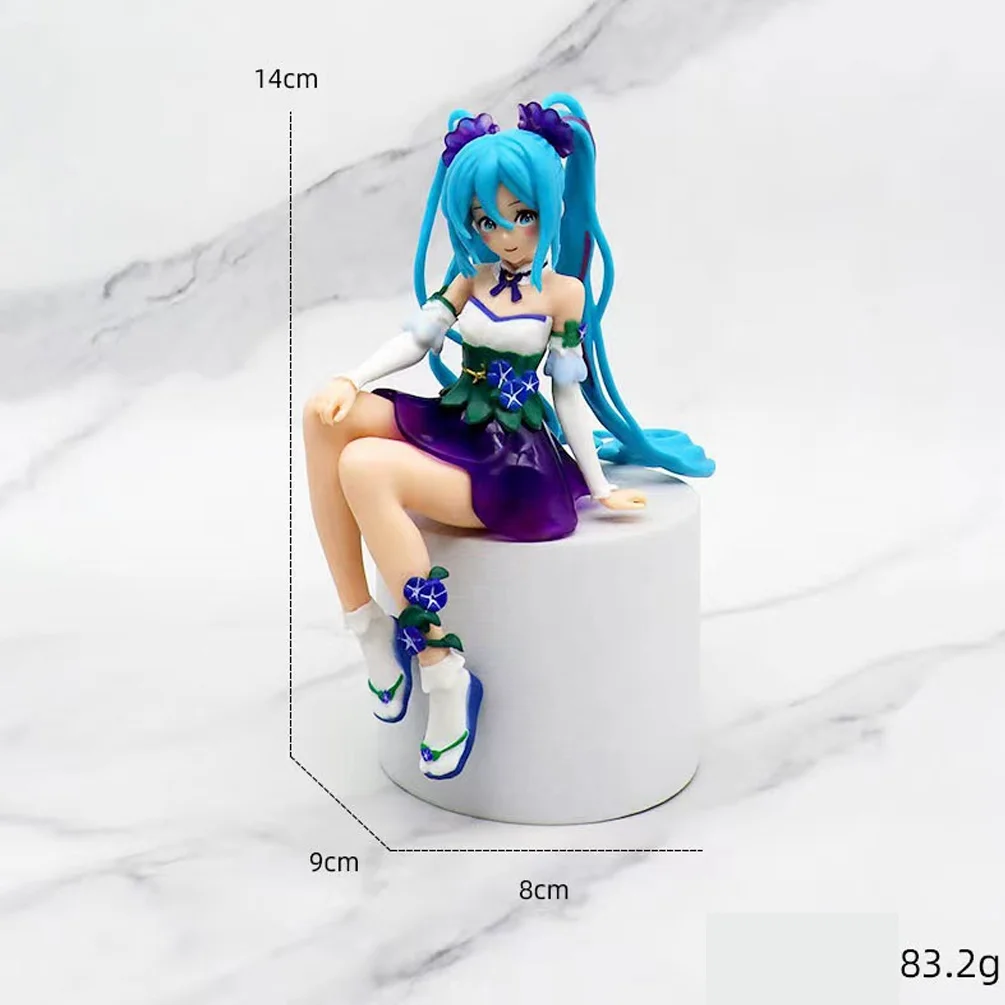 15cm hatsune miku anime figura macarrão rolha flor fada miku figura de ação pvc coleção modelo ornamento brinquedos presentes aniversário