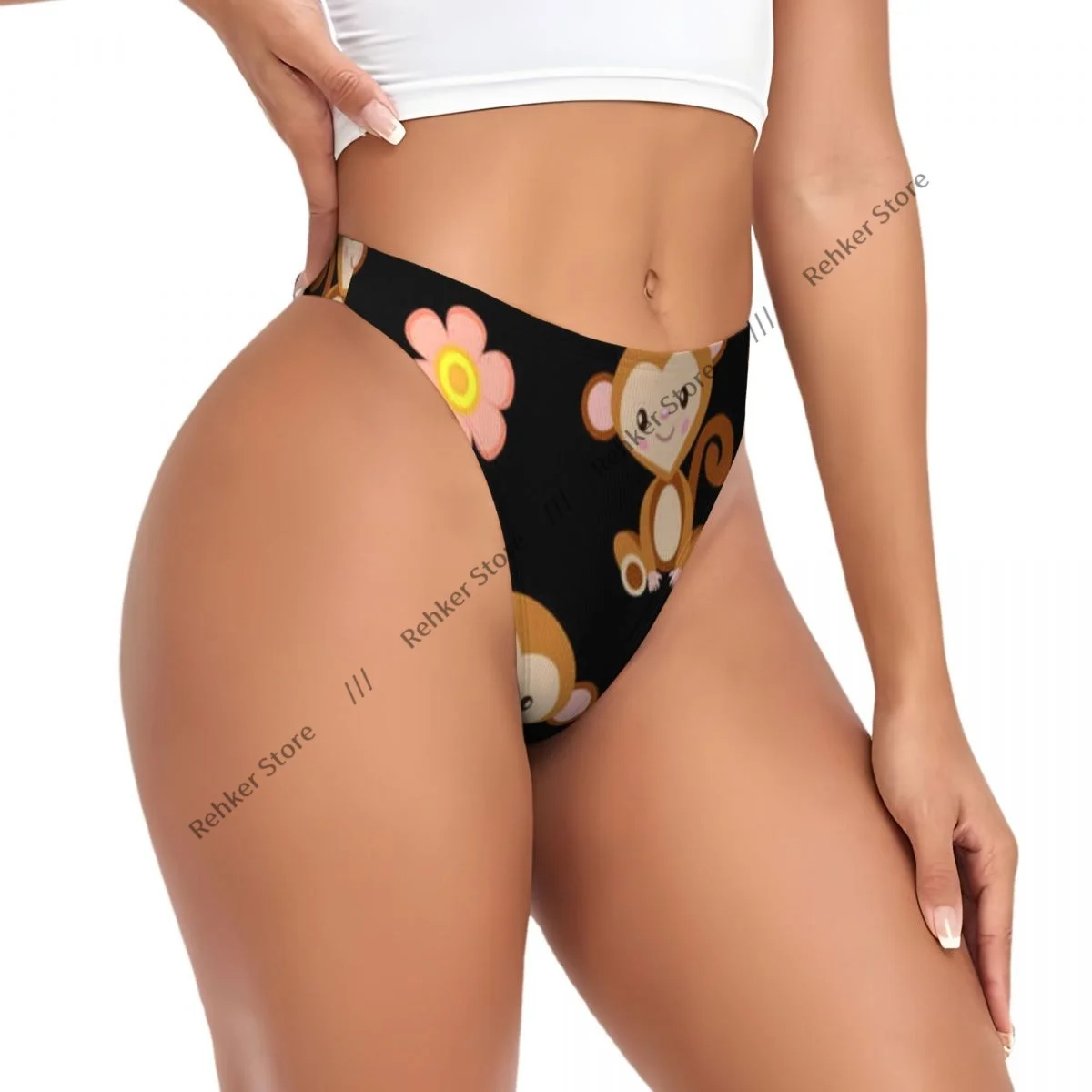 Sexy Panties Monkey Background Thongs Underwear Women Lingerie Breathable G-string